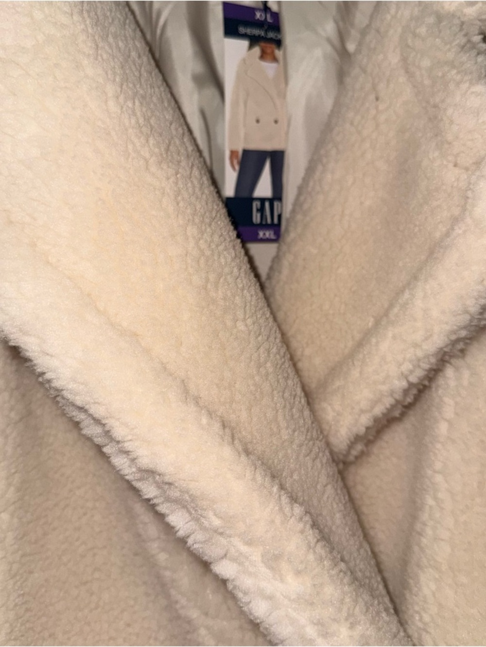GAP Cream Teddy Sherpa Peacoat Jacket - Picture 5 of 5
